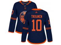 Women's Hockey Edmonton Oilers #10 Esa Tikkanen Alternate Jersey Navy Blue