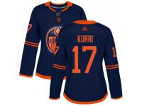 Women's Hockey Edmonton Oilers #17 Jari Kurri Alternate Jersey Navy Blue