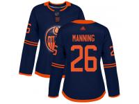 Women's Hockey Edmonton Oilers #26 Brandon Manning Alternate Jersey Navy Blue