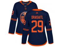 Women's Hockey Edmonton Oilers #29 Leon Draisaitl Alternate Jersey Navy Blue