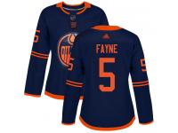 Women's Hockey Edmonton Oilers #5 Mark Fayne Alternate Jersey Navy Blue