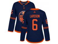 Women's Hockey Edmonton Oilers #6 Adam Larsson Alternate Jersey Navy Blue