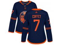 Women's Hockey Edmonton Oilers #7 Paul Coffey Alternate Jersey Navy Blue