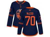 Women's Hockey Edmonton Oilers #70 Ryan McLeod Alternate Jersey Navy Blue