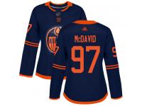 Women's Hockey Edmonton Oilers #97 Connor McDavid Alternate Jersey Navy Blue