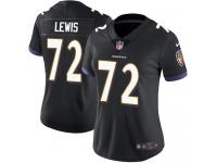 Women's Limited Alex Lewis #72 Nike Black Alternate Jersey - NFL Baltimore Ravens Vapor Untouchable
