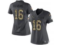 Women's Limited Andrew Hawkins #16 Nike Black Jersey - NFL New England Patriots 2016 Salute to Service