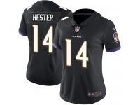 Women's Limited Devin Hester #14 Nike Black Alternate Jersey - NFL Baltimore Ravens Vapor Untouchable