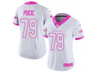 Women's Limited Ethan Pocic #79 Nike White Pink Jersey - NFL Seattle Seahawks Rush Fashion