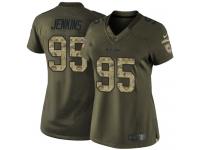 Women's Limited John Jenkins #95 Nike Green Jersey - NFL Chicago Bears Salute to Service
