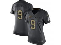 Women's Limited Sonny Jurgensen #9 Nike Black Jersey - NFL Washington Redskins 2016 Salute to Service