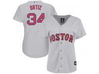 Women's Majestic Boston Red Sox #34 David Ortiz Authentic Grey MLB Jersey