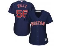 Women's Majestic Boston Red Sox #56 Joe Kelly Authentic Navy Blue Alternate Road MLB Jersey