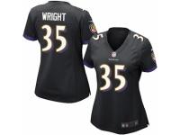 Women's Nike Baltimore Ravens #35 Shareece Wright Game Black Alternate NFL Jersey