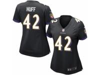 Women's Nike Baltimore Ravens #42 Marqueston Huff Game Black Alternate NFL Jersey