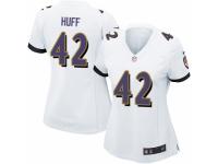 Women's Nike Baltimore Ravens #42 Marqueston Huff Game White NFL Jersey