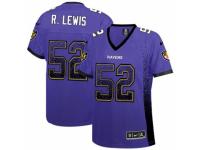 Women's Nike Baltimore Ravens #52 Ray Lewis Limited Purple Drift Fashion NFL Jersey