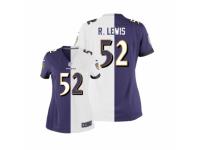 Women's Nike Baltimore Ravens #52 Ray Lewis Team Road Two Tone NFL Jersey