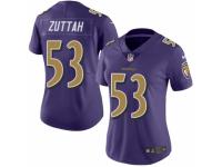 Women's Nike Baltimore Ravens #53 Jeremy Zuttah Limited Purple Rush NFL Jersey