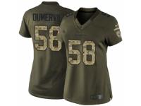 Women's Nike Baltimore Ravens #58 Elvis Dumervil Limited Green Salute to Service NFL Jersey