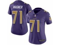 Women's Nike Baltimore Ravens #71 Ricky Wagner Limited Purple Rush NFL Jersey
