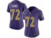 Women's Nike Baltimore Ravens #72 Alex Lewis Limited Purple Rush NFL Jersey