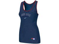 Women's Nike Boston Red Sox Tri-Blend Racerback Stretch Tank Top Blue