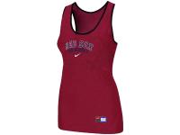 Women's Nike Boston Red Sox Tri-Blend Racerback Stretch Tank Top Red