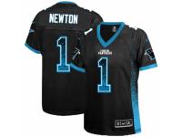 Women's Nike Carolina Panthers #1 Cam Newton Limited Black Drift Fashion NFL Jersey