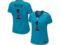 Women's Nike Carolina Panthers #1 Cam Newton Limited Blue Strobe NFL Jersey