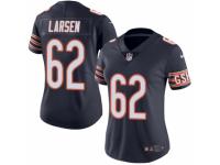 Women's Nike Chicago Bears #62 Ted Larsen Limited Navy Blue Rush NFL Jersey