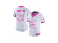 Women's Nike Chicago Bears #99 Dan Hampton White Pink Stitched NFL Limited Rush Fashion Jersey