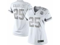 Women's Nike Kansas City Chiefs #25 Jamaal Charles Limited White Platinum NFL Jersey