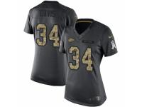 Women's Nike Kansas City Chiefs #34 Knile Davis Limited Black 2016 Salute to Service NFL Jersey