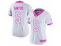 Women's Nike Kansas City Chiefs #5 Cairo Santos Limited White Pink Rush Fashion NFL Jersey