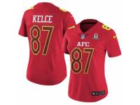Women's Nike Kansas City Chiefs #87 Travis Kelce Limited Red 2017 Pro Bowl NFL Jersey
