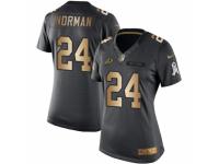 Women's Nike Washington Redskins #24 Josh Norman Limited Black Gold Salute to Service NFL Jersey
