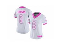 Women's Nike Washington Redskins #8 Kirk Cousins White Pink Stitched NFL Limited Rush Fashion Jersey