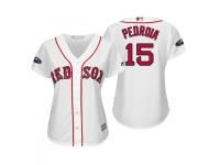 Women's Red Sox 2018 Postseason Home White Dustin Pedroia Cool Base Jersey