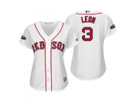 Women's Red Sox 2018 Postseason Home White Sandy Leon Cool Base Jersey