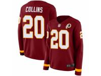 Women's Washington Redskins #20 Landon Collins Limited Burgundy Therma Long Sleeve Football Jersey