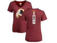 Women's Washington Redskins #8 Case Keenum NFL Pro Line Burgundy Backer T-Shirt