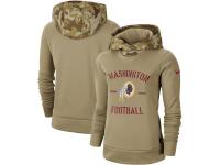 Women's Washington Redskins Nike Khaki 2019 Salute to Service Therma Pullover Hoodie