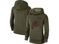 Women's Washington Redskins Nike Olive Salute to Service Team Logo Performance Pullover Hoodie