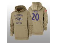 Youth 2019 Salute to Service Ed Reed Ravens Tan Sideline Therma Hoodie Baltimore Ravens