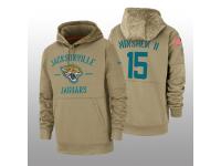 Youth 2019 Salute to Service Gardner Minshew II Jaguars Tan Sideline Therma Hoodie Jacksonville Jaguars