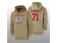 Youth 2019 Salute to Service Mitchell Schwartz Chiefs Tan Sideline Therma Hoodie Kansas City Chiefs