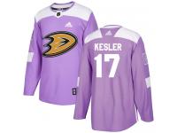 Youth Adidas Anaheim Ducks #17 Ryan Kesler Authentic Purple Fights Cancer Practice NHL Jersey