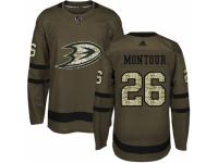 Youth Adidas Anaheim Ducks #26 Brandon Montour Green Salute to Service NHL Jersey