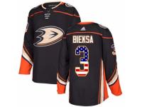 Youth Adidas Anaheim Ducks #3 Kevin Bieksa Black USA Flag Fashion NHL Jersey